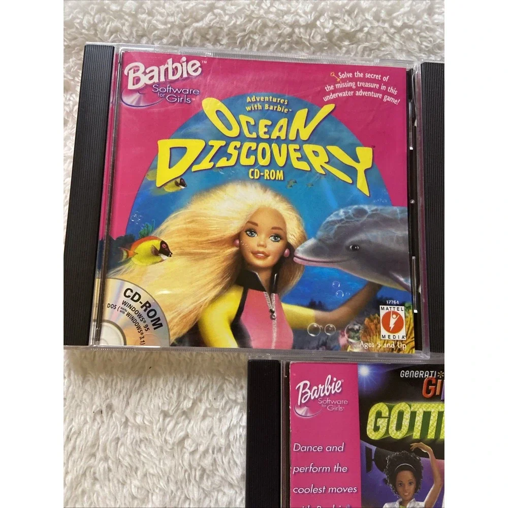 Barbie Games PC CD ROM Lot Of 3 Magic Hairstyler Girl Groove Ocean Discovery 90